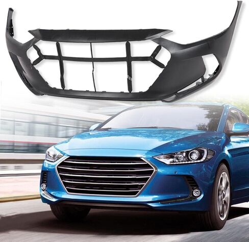 Pit66 Primered Presled Pumper Cover ، Pumper Delantero متوافق مع Hyundai Accent 2014-2017 (مناسب لكل من طرز Sedan & Hatchback) Parachoques Delantero 865111R010 ، HY1000201 ، 615343714462 in Kuwait