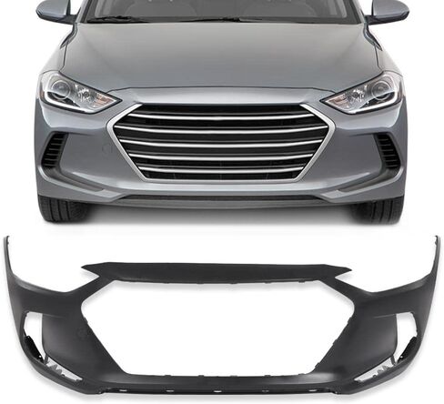 Pit66 Primered Presled Pumper Cover ، Pumper Delantero متوافق مع Hyundai Accent 2014-2017 (مناسب لكل من طرز Sedan & Hatchback) Parachoques Delantero 865111R010 ، HY1000201 ، 615343714462 in Kuwait