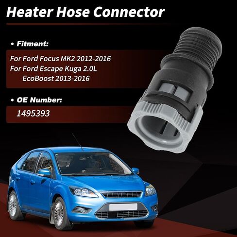 No.1495393 Heater Hose Connector For Ford Focus MK2 2012-2016 For Ford Escape Kuga 2.0L EcoBoost 2013-2016 Heater Core Hose Connector Heater Hose Fitting Heater Coolant Hose Joint in Saudi Arabia