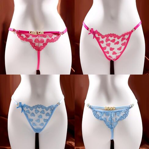 M YesCustom Custom Sexy Thong Cerist Chain - Sexy Personalized Thongs with Name for Women ، G -String Chain Thong in Kuwait