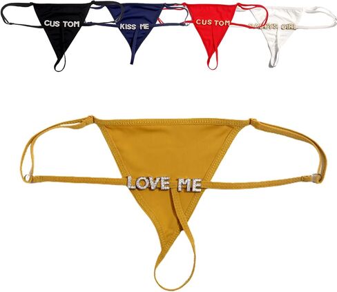 M YesCustom Custom Sexy Thong Cerist Chain - Sexy Personalized Thongs with Name for Women ، G -String Chain Thong in Kuwait