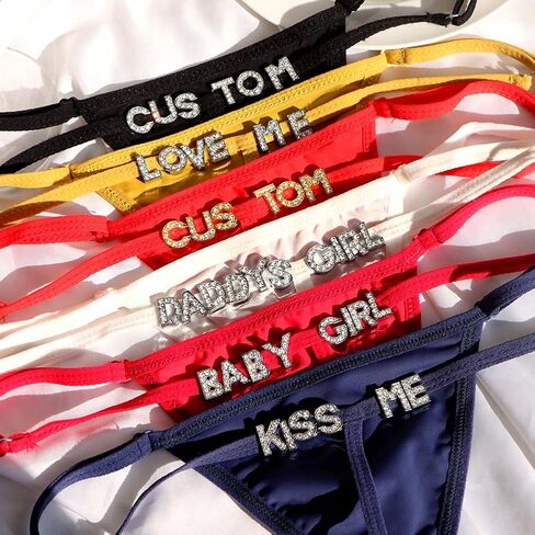 M YesCustom Custom Sexy Thong Cerist Chain - Sexy Personalized Thongs with Name for Women ، G -String Chain Thong in Kuwait