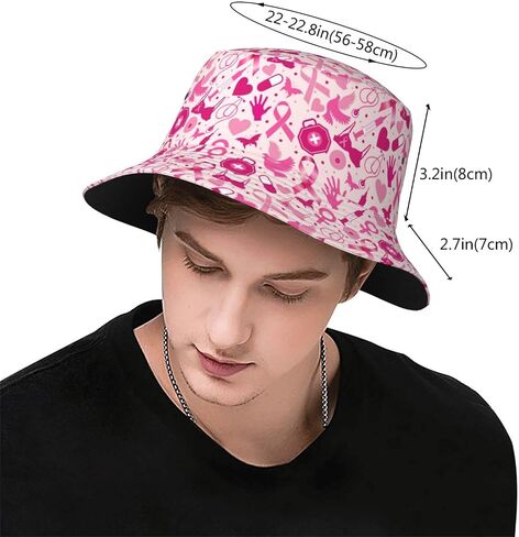 دلو شهر سرطان الثدي قبعات Sun Beach Hat الصيفية الصياد الصياد في الهواء الطلق للنساء الرجال يسافرون in Kuwait