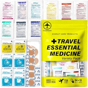 السفر الأساسي للطب الأساسيات الإسعافات الأولية حزمة إعادة ملء I -BONUS Medical Supplies I TSA MEDKIT MEDKIT متوافقة in Kuwait