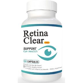 Retina Clear Pro Eye Health Support Supplement, 60 Capsules, with Vitamins and Minerals, Lutein and Bilberry Extract Supports Visual Clarity, Focus & Eye Fatigue Relief（1PC） in Saudi Arabia