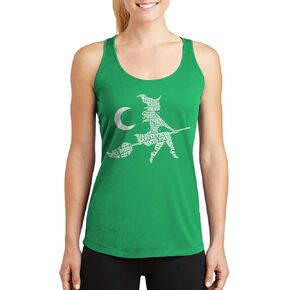 Threadrock Women's Witch Halloween Typography Racerback Tank Top in Kuwait