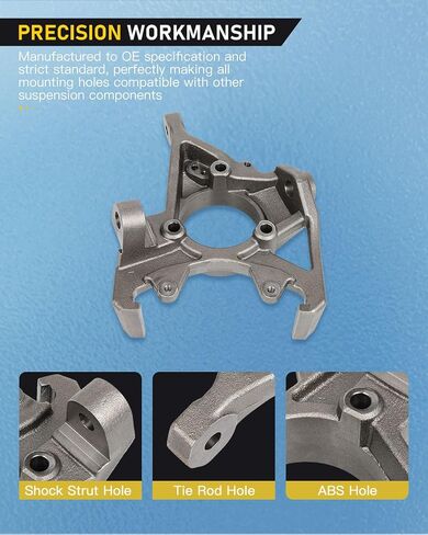 OCPTY Front Steering Knuckle & Wheel Bearing Hub Assembly Left Driver Side for Jeep Cherokee 1990-2001, for Jeep Grand Cherokee 1993-1998, for Jeep Wrangler 1990-2006, #697-922 in Saudi Arabia
