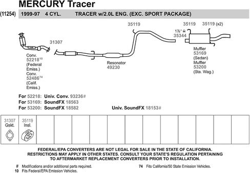 Walker 49230 Direct Fit Exhaust Resonator and Pipe Assembly 1.875" Outlet (OD) for Ford Escort in Saudi Arabia