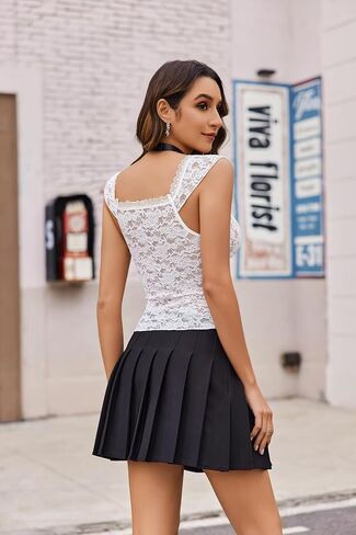 Avidlove Lace Tops for Women v Neck Mesh Crip Top Somplessing Lace Tank Top Sexy Y2K Shirt Out Out outfits 2025 Strendy in Kuwait