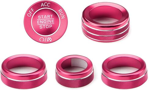 مغطىات Auovo Volume Tune Complementer Cover Covering متوافق مع Dodge Durango 2021 2022 2023 2024 2025 Car Interior Trim Decorations A/C Rings Rings Rings Rings (6pcs/set ، Red) in Saudi Arabia