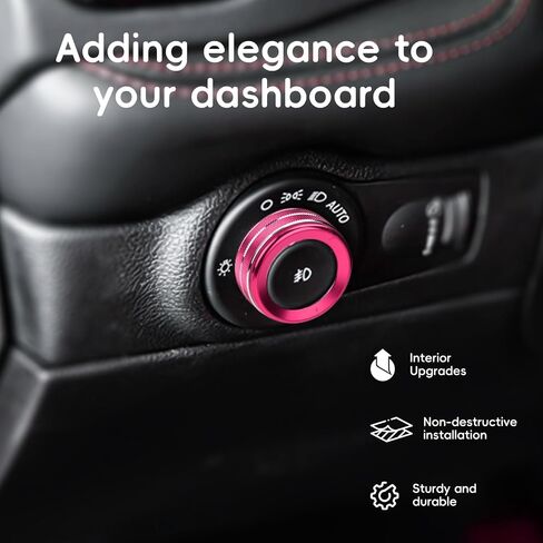 مغطىات Auovo Volume Tune Complementer Cover Covering متوافق مع Dodge Durango 2021 2022 2023 2024 2025 Car Interior Trim Decorations A/C Rings Rings Rings Rings (6pcs/set ، Red) in Saudi Arabia
