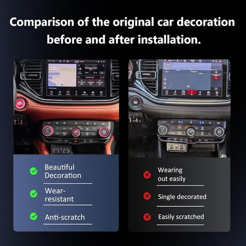 مغطىات Auovo Volume Tune Complementer Cover Covering متوافق مع Dodge Durango 2021 2022 2023 2024 2025 Car Interior Trim Decorations A/C Rings Rings Rings Rings (6pcs/set ، Red) in Saudi Arabia