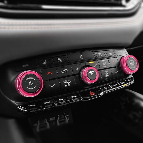 مغطىات Auovo Volume Tune Complementer Cover Covering متوافق مع Dodge Durango 2021 2022 2023 2024 2025 Car Interior Trim Decorations A/C Rings Rings Rings Rings (6pcs/set ، Red) in Saudi Arabia