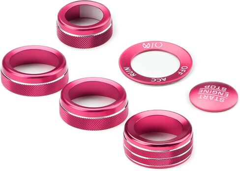 مغطىات Auovo Volume Tune Complementer Cover Covering متوافق مع Dodge Durango 2021 2022 2023 2024 2025 Car Interior Trim Decorations A/C Rings Rings Rings Rings (6pcs/set ، Red) in Saudi Arabia