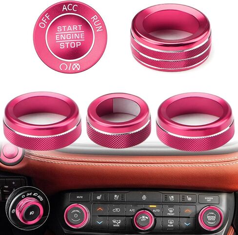 مغطىات Auovo Volume Tune Complementer Cover Covering متوافق مع Dodge Durango 2021 2022 2023 2024 2025 Car Interior Trim Decorations A/C Rings Rings Rings Rings (6pcs/set ، Red) in Saudi Arabia
