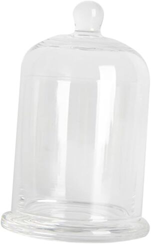 Vaguelly Glass Candle Cover Heat-Resistant Cloche Dome Glass Hurricane Display for Home Decoration Suitable for Pillar Candles 10-Inch Height in Saudi Arabia