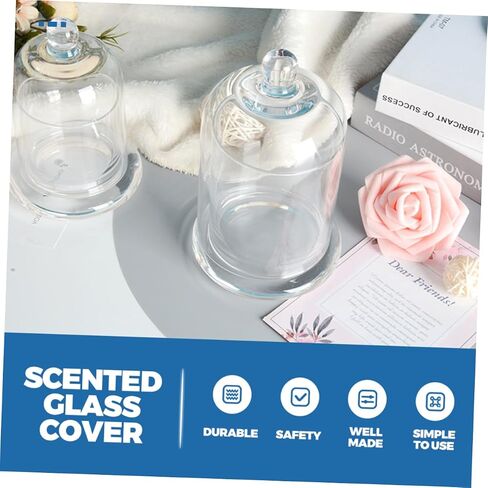 Vaguelly Glass Candle Cover Heat-Resistant Cloche Dome Glass Hurricane Display for Home Decoration Suitable for Pillar Candles 10-Inch Height in Saudi Arabia