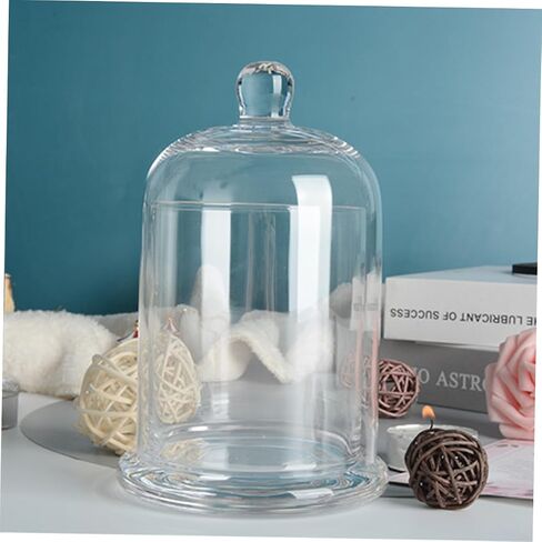 Vaguelly Glass Candle Cover Heat-Resistant Cloche Dome Glass Hurricane Display for Home Decoration Suitable for Pillar Candles 10-Inch Height in Saudi Arabia