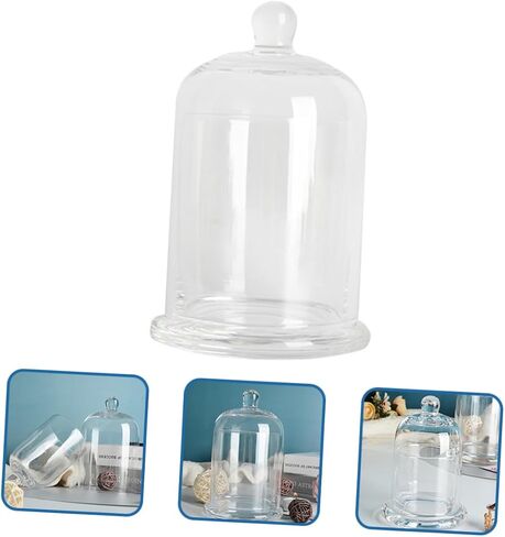 Vaguelly Glass Candle Cover Heat-Resistant Cloche Dome Glass Hurricane Display for Home Decoration Suitable for Pillar Candles 10-Inch Height in Saudi Arabia