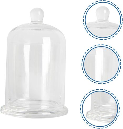 Vaguelly Glass Candle Cover Heat-Resistant Cloche Dome Glass Hurricane Display for Home Decoration Suitable for Pillar Candles 10-Inch Height in Saudi Arabia