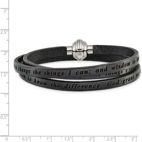 Stainless Steel Serenity Prayer Multi color Leather Wrap Bracelet in Saudi Arabia