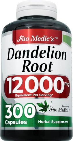 Fito Medic's Dandelion | كبسولات جذر الهندباء | 300 كبسولات | مستخلص مركّز | ملحق عشبي قابل للامتصاص للغاية in Saudi Arabia