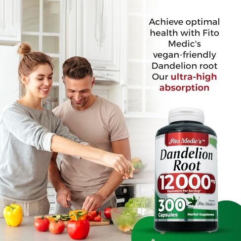 Fito Medic's Dandelion | كبسولات جذر الهندباء | 300 كبسولات | مستخلص مركّز | ملحق عشبي قابل للامتصاص للغاية in Saudi Arabia