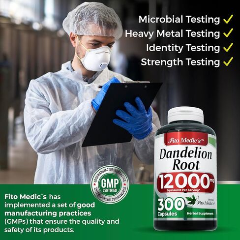 Fito Medic's Dandelion | كبسولات جذر الهندباء | 300 كبسولات | مستخلص مركّز | ملحق عشبي قابل للامتصاص للغاية in Saudi Arabia