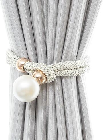 2PCS Curtain Tiebacks Elegant White Large – Easy to Clean and Perfect for Securing Curtains with Grace and Beauty,Stylish and Durable Decorative Accessories for Your Home (White) in Saudi Arabia