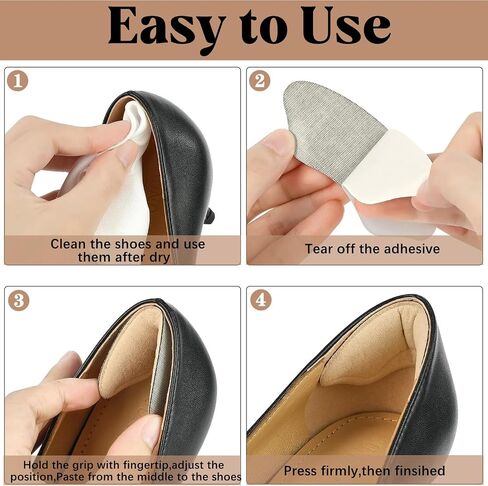10 Pairs Heel Pads for Shoes-Heel Grips for Womens Men Shoes,Heel Pads Snugs Cushion for Shoe Too Big, Improved Shoe Fit and Comfort, Prevent Heel Slip and Blister-Pale Apricot+Black in Saudi Arabia