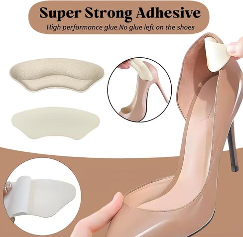 10 Pairs Heel Pads for Shoes-Heel Grips for Womens Men Shoes,Heel Pads Snugs Cushion for Shoe Too Big, Improved Shoe Fit and Comfort, Prevent Heel Slip and Blister-Pale Apricot+Black in Saudi Arabia