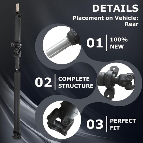 PartsFlow 60.35" Rear Drive Shaft DriveShaft For 2007 2008 Kia Sorento 3.3L 3.8L 491003E951, 936-210, 65-3506 in Saudi Arabia