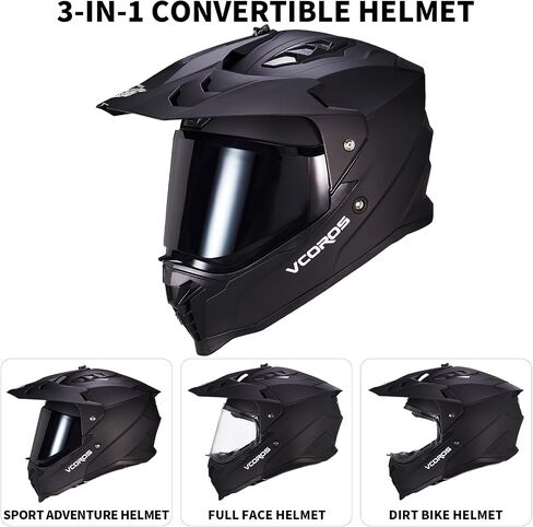Vcoros Adventure Motorcycle Helmet VS-908 ATV Dirt Bike Off Road Motocross Full Face Helmet for البالغين المعتمدين in Saudi Arabia