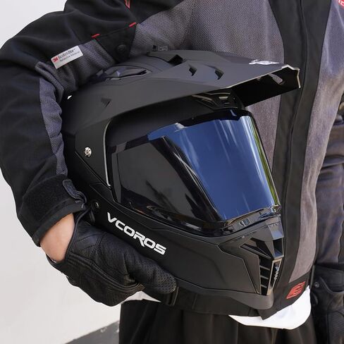 Vcoros Adventure Motorcycle Helmet VS-908 ATV Dirt Bike Off Road Motocross Full Face Helmet for البالغين المعتمدين in Saudi Arabia