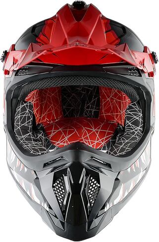 1STORM البالغين Motocross خوذة ATV الدراجة الأوساخ BMX MX Downhill Mountain Helmet Track Style JH601 ؛ ديناصور وردي + نظارات + حزمة القفازات الوردي الهيكل العظمي in Kuwait