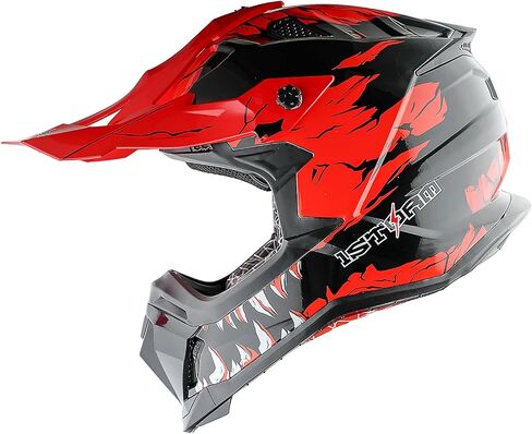 1STORM البالغين Motocross خوذة ATV الدراجة الأوساخ BMX MX Downhill Mountain Helmet Track Style JH601 ؛ ديناصور وردي + نظارات + حزمة القفازات الوردي الهيكل العظمي in Kuwait