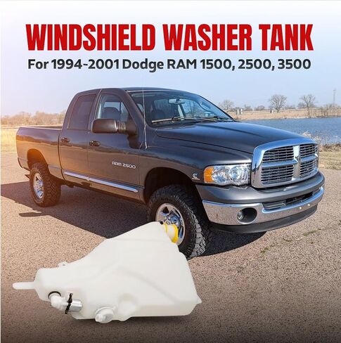 Fitrite Auto Parts Tank New Windshield Washer Tank لعام 1994-2001 Dodge RAM 1500/ 94-02 RAM 2500/3500 ، مع مضخة ومستشعر CH1288203 in Saudi Arabia