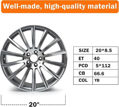 18" x 8.5" Rear Wheel Rim for Mercades-Benz-C300 C350 2015-2018, Aluminum Alloy Replacement Rim 85371, Fits for Rear Wheel Only in Saudi Arabia