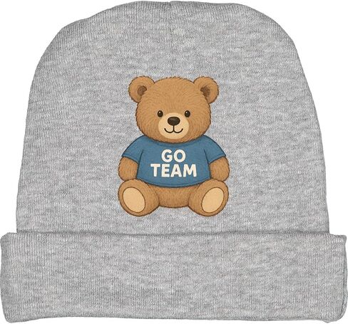 inktastic Cute Bear Cartoon Go Team Cheerful Baby Beanie Hat in Saudi Arabia