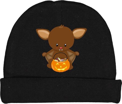 inktastic Halloween Bat, Cute, Baby, Brown Bat, Pumpkin Baby Beanie Hat in Saudi Arabia