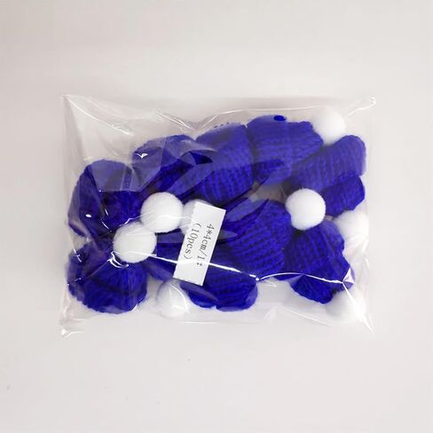 10pcs قبعات عيد الميلاد Mini Mini Mini Christmas متماسكة للحلي DIY الفن والحرف (الأزرق الداكن) in Kuwait