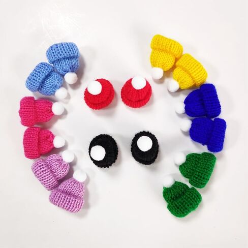 10pcs قبعات عيد الميلاد Mini Mini Mini Christmas متماسكة للحلي DIY الفن والحرف (الأزرق الداكن) in Kuwait