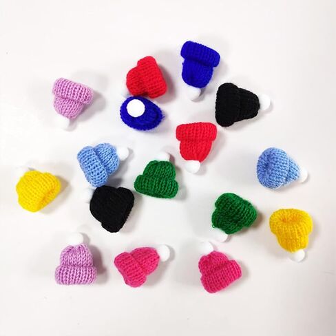10pcs قبعات عيد الميلاد Mini Mini Mini Christmas متماسكة للحلي DIY الفن والحرف (الأزرق الداكن) in Kuwait