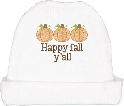 inktastic Happy Fall Y'all Pumpkin Autumn Seasonal Baby Beanie Hat in Saudi Arabia