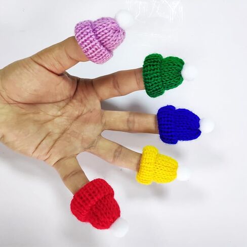 10pcs قبعات عيد الميلاد الصغيرة المحبوكة ميني عيد الميلاد القبعات المتماسكة لحلي الفن وحرف الزخارف (الأخضر) in Kuwait