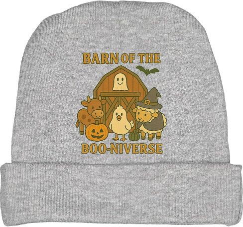 inktastic Barn of The Boo-niverse Halloween Animal Friends Baby Beanie Hat in Saudi Arabia