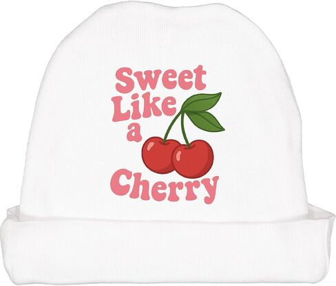 inktastic Sweet Like a Cherry Cute Cherry Illustration Baby Beanie Hat in Saudi Arabia