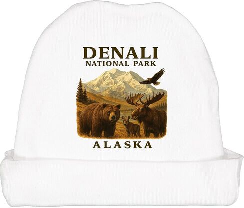 inktastic Denali National Park Alaska Wildlife Scene Baby Beanie Hat in Saudi Arabia