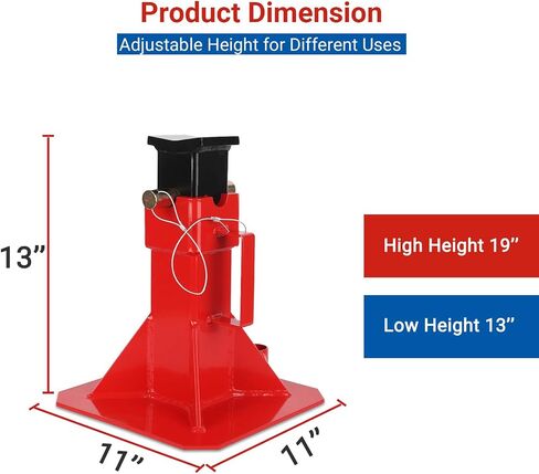 12 Ton Jack Stands with Lock, Heavy Duty Pin Type Professional Car Jack Stand, Adjustable Height to 11"-18", Fit for Cars, SUVs, and Most Automobiles, 1 Pair in Kuwait