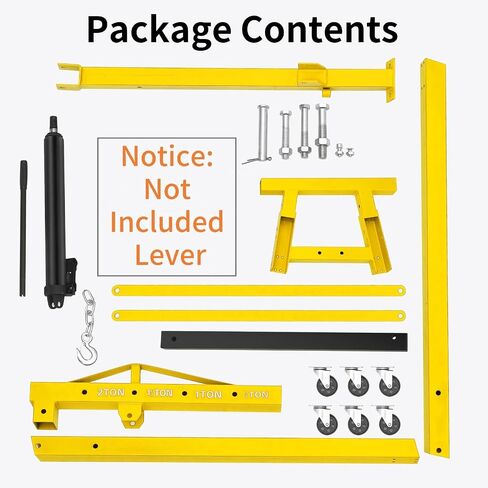 2 Ton Hydraulic Engine Hoist, 4400LB Folding Cherry Picker Shop Crane Hoist Lift with 6 Casters & Telescopic Boom for Lifting Motor, Garage, Workshop and Factory, Heavy Duty, Yellow in Saudi Arabia